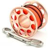 Melbolda T6061 Aviazione Alluminio Diving Reel Con 316 Acciaio Inox Doppio Gancio E Alta Visibilità Poliestere Linea Piana Per ARA Smb Per Cave Relitto Diving Gear Nero 6x4.2cm (15m-grigio)