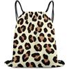 Generic Leopard Prints Printed Borsa Sportiva Sacca con Cordoncino Unisex Pieghevole per Shopping Spiaggia Uomo Borsa Palestra 36X42Cm