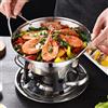 Hoppipola Set di pentole e pentole in acciaio inox, set da cucina portatile per interni ed esterni, ideale per campeggio ed escursionismo, adatto per combustibili liquidi e solidi, leggero e