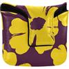 aidingzhi Coprimazza magnetica per putter, motivo tribale, viola, giallo limone, fiori, per uomini e donne, in pelle ecologica in poliuretano, impermeabile