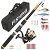 Fastigeaty FRP canna da pesca e mulinello per combo con lenza pre-bobina e set di accessori per esca, ultraleggero, portatile, dimensioni da 180 cm a 300 cm, per fiume, lago, mare (1,8)