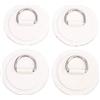 AAED 4 Pezzi D-Ring Pad Marine,Patch in Acciaio Inox con Anello A D per Canotto Kayak SUP, Anello A D Circolare in PVC, Accessorio per Canoa, per Fibbia Fissa Corda SUP Paddle