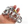 binxliuxo 1 Set di Cintura ipoallergenica Argento Metallo Dispositivo Gabbia ipoallergenica Chiusura Anello Uomo.