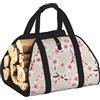 DUWAA Grande borsa porta legna da ardere con manici per un facile trasporto e stufa a legna, 48 × 101 cm