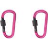 Tityvirnix Set di 2 moschettoni in lega di alluminio con fibbia a D con dado grande, moschettone ad alta resistenza, clip per campeggio all'aperto, escursionismo, anello a D, rosa rossa