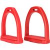 AMONIDA Staffe per Cavallo con Cuscinetto in Gomma, Staffe in Plastica Tecnica Antiscivolo per Equitazione Professionale, 2 unità per Adulti e Bambini (Taglia L Rossa)