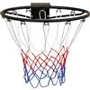 STAPERFO Canestro da basket da parete da 45 cm, pneumatici di ricambio in acciaio con rete, resistente alle intemperie e robusto, facile da montare, per interni ed esterni, bambini e adulti, nero