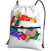 Generic Borsa con Coulisse Table Tennis American Mexico Sportiva Sacche Durevole Sacca con Coulisse Leggero per Shopping Compleanno Regalino