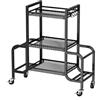 Generic Carrello mobile per manubri a 3 ripiani, con ruote a 360 ruote, in acciaio al carbonio, organizer per attrezzature sportive, per casa, palestra, kettlebell, tappetino da yoga, basket