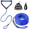 Vortexain Corda per wakeboard con manico, 22,9 m, 2 sezioni, galleggiante, blu e nero, 16 fili con manico in EVA, per sport acquatici, sci, wakesurf, wakeboard, surf, canottaggio