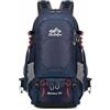 predolo Zaino Trekking 50L Copertura Antipioggia Zaino da Escursione 50L Spallacci Imbottiti Bagaglio per Uomini, Blu, Blu, 36-55L
