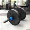 GeenYuu Set di 4 dischi da 10 kg, colore nero, cemento, sabbia di ferro con impugnatura antiscivolo, per manubri, bilanciere, manubri corti, allenamento della forza, costruzione muscolare in palestra