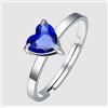 LUCA BARRA ANELLO DONNA IN ACCIAIO CON CUORE CRISTALLO BLU - ARGENTO/ACCIAIO