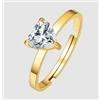 LUCA BARRA ANELLO DONNA IN ACCIAIO IP GOLD CON CUORE CRISTALLO BIANCO - DORATO