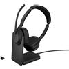 Jabra evolve2 55 auricolare con cavo e senza cavo a padiglione ufficio bluetooth base di ricarica nero