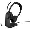 Jabra evolve2 55 auricolare con cavo e senza cavo a padiglione ufficio bluetooth base di ricarica nero