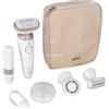 Braun Silk-épil 9 Flex 9-360 3D, Epilatore Elettrico Donna Per Epilazione Semplice, Bianco/Rosa - 225274