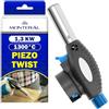 MONTERAL Cannello a Gas 1,3 kW 1300°C con Accensione Piezoelettrica e Attacco Tipo TWIST - Bruciatore a Gas Butano Adatto per Saldatura e Come Torcia Cucina Professionale - MONTERAL