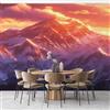 Generic Montagna Di Neve Bianca Poster Giganti da Parete Vista Del Tramonto Fotomurale Carta da Parati TNT Murale alla Moda Decorazione da Muro, Fotografica Murale per Camera Letto Sala 300x210 cm