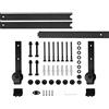 HUOLE 244cm Binario per Porta Scorrevole Esterno Muro Kit Ruota Grande con Accessori Completi per Anta Singola in Legno Stile Retrò,Set di pulegge per appendiabiti per porta da fienile