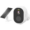 Woox Telecamera Pannello Solare Esterna 2.5K 4MP, Telecamera WiFi Esterno Senza Fili con Batteria Integrata, Visione Notturna a Colori, Rilevamento PIR Persone, IP65, 2.4GHz
