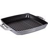 Staub Grill Pans Bistecchiera quadrata - 33 cm, Colore grigio grafite