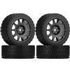 KEEDA 4 pezzi pneumatici RC da 66 mm e cerchi in plastica per Tamiya TT01 TT02 HSP HPI Kyosho 1:10 RC On Road auto da corsa e auto da rally (10 raggi, nero)