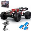 X-Verse 1:16 Auto telecomandata, 50 km/H, spazzola di carbone motore RC ad alta velocità Offroad Drift Auto da corsa, 2,4 GHz, 4 WD All Terrain Offroad Auto da corsa, 3 batterie (rosso)