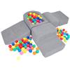 RELAX4LIFE 5 Pezzi Percorso Motorio per Bambini con Rivestimento Lavabile, Blocchi da Arrampicata con Piscina di Palline, per 3+ Anni - Senza Palline (Sherpa,Grigio)