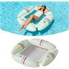 QIANAI Amaca Gonfiabile Piscina, QIANAI Letto Letto Galleggiante Gonfiabile Acqua, Galleggiante Piscina, Amaca Galleggiante per Adulti, Poltrona Piscina Gonfiabile, Lettino Gonfiabile Piscina (Bianco)