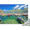 JWNDFKPVXZGL Lakeside Pier Puzzle 1000 Pezzi Carta per Adulti Barche Colorate Puzzle per Famiglia 38x26cm/1000pcs