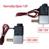 NONE Elettrovalvola in alluminio normalmente aperta 1/8 "valvole pneumatiche a 2 vie DC 12V 24V AC 110V 220V connettore Pagoda in ottone 4/6/8/10/12mm