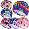 NONE Uomo donna tessuto cuffie da nuoto modelli multicolori piscina stampata sport acquatici cappello da bagno turbante in Nylon elastico per adulti