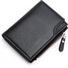 CEXIKA Portafoglio da uomo corto in pelle PU borsa da uomo porta carte di credito caffè nero con cerniera portafoglio da uomo borsa per soldi carteira masculina