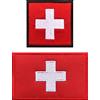 NONE 1 pezzo bandiera nazionale svizzera fascia da braccio toppa ricamata con gancio e anello o ferro su distintivo ricamato in stoffa militare