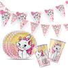 Disney Rosa Marie Cat Ragazza usa e getta Forniture per feste di buon compleanno Foil Palloncino Tazza Piatto Baby Shower Disney The AristoCats Decorazione