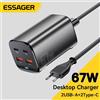 Essager 67W USB C GaN Caricatore Desktop Quick Charge 4.0 QC 3.0 PD Tipo C Ricarica rapida per MacBook Samsung POPC iPhone 15 Laptop