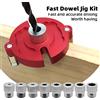 FNICEL Kit di maschere per tasselli autocentranti per la lavorazione del legno con boccola in acciaio da 3-10 mm - Localizzatore di guide per trapano per giunzioni in legno con foro verticale in alluminio