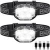 NONE Torcia frontale ricaricabile a LED da 1200 lumen con sensore di movimento, torcia frontale impermeabile per lampada frontale da pesca da campeggio all'aperto