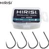 Hirisi 50 pz Rivestimento in PTFE Ami senza ardiglione in acciaio inossidabile ad alto tenore di carbonio 8002 Accessori per la pesca con amo da pesca