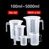ouhoe Misurino in plastica addensata da 100-5000 ml con scala Misurino per uso alimentare Misurino sperimentale Bicchiere in plastica