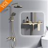 VGX Set Doccia VGX Gold, Set Rubinetteria Doccia Bagno, Set Doccia a Pioggia a 3 Vie, Miscelatore Doccia con Doccetta, Nero