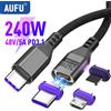 AUFU Cavo magnetico di tipo C AUFU PD240W per MacBook PC 5A Cavo dati per caricabatterie USB-C con magnete di ricarica super veloce per iPhone Samsung Xiaomi