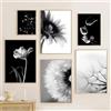 NONE Arte in bianco e nero pianta fiore poster tela pittura pittura di alta qualità casa soggiorno bar decorazione della parete