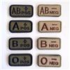 NYAConfetti 2.5*5 CM, AB O POS-NEG Distintivi di tipo sangue Tessuto Applique Ricamo Patch con gancio e anello, Patch tattica militare sullo zaino