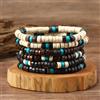 NONE Nuovo braccialetto etnico per uomo Bracciale semplice con perline in legno tinta unita Bracciale con perline Set di braccialetti da uomo di moda Articolo Accessori per gioielli