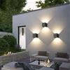 Feiyunlux Lampada da parete impermeabile per esterni Moderna quadrata in alluminio Nero Bianco Grigio Illuminazione da parete Portico Lampada da cortile Apparecchio da parete esterno