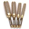 NONE 4 dimensioni di pettine per capelli ricci pettine per capelli rotondo melena di cinghiale pettine per capelli ricci ad aria calda tubo di alluminio dorato parrucchiere pettine per lo styling