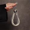 NONE Cordino universale per telefono Ins Stile cool Semplice perla Doppia catena Love Phone Chain Adatto per custodie per telefoni Catena con corda sospesa