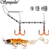 Spinpoler Girelle rotanti Kit da pesca con impianto a spirale Stinger 2X Ami tripli UV con peso zavorra per esca morbida Swimbait Pike Bass